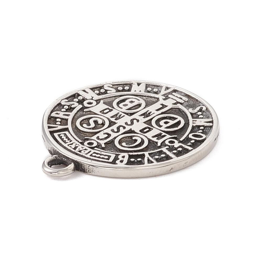 Saint Benedict Charm,Stainless Steel - SS059