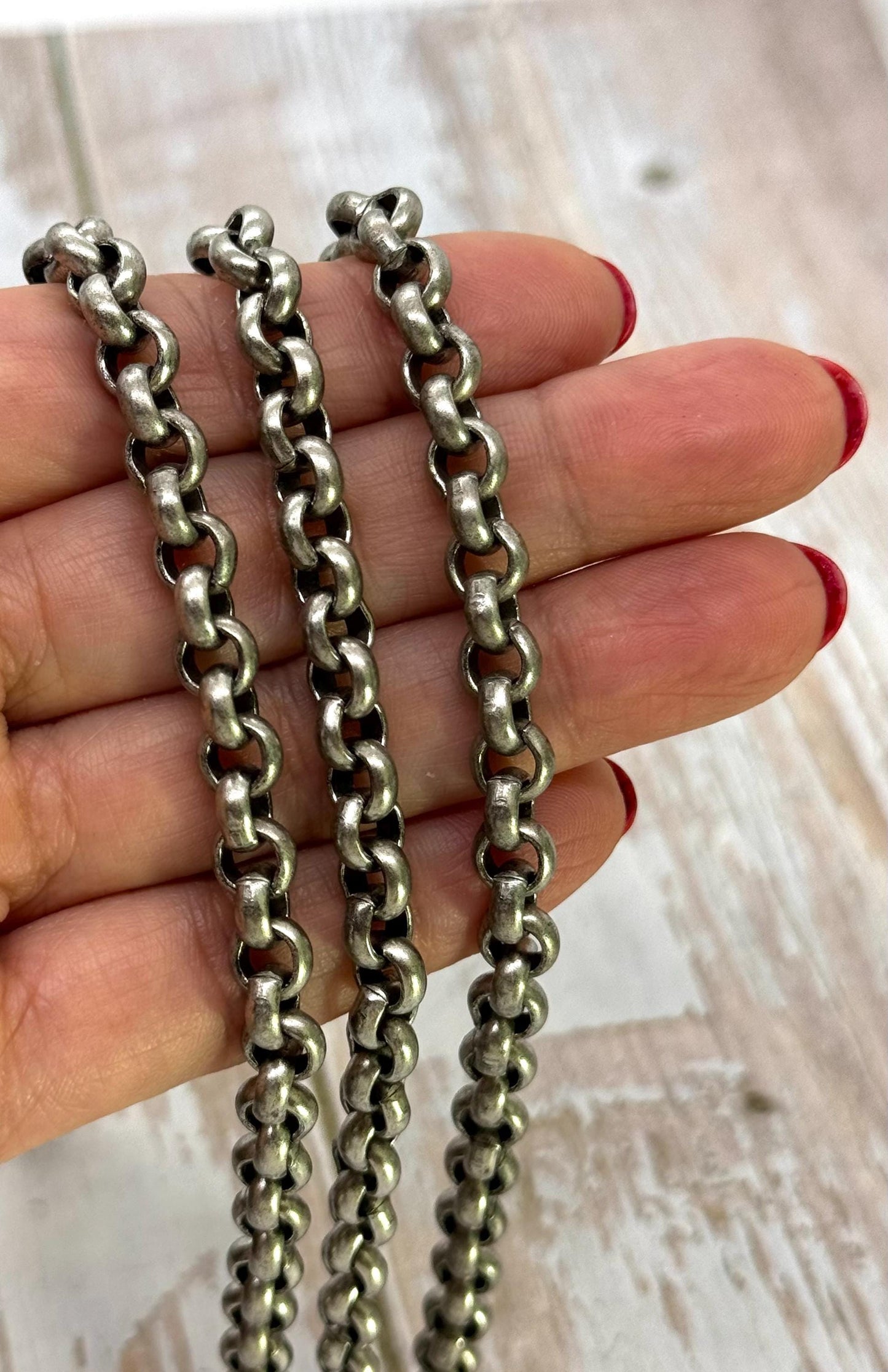 Strong Round Rolo Chain, Antiqued Pewter Plated - PT030-CH