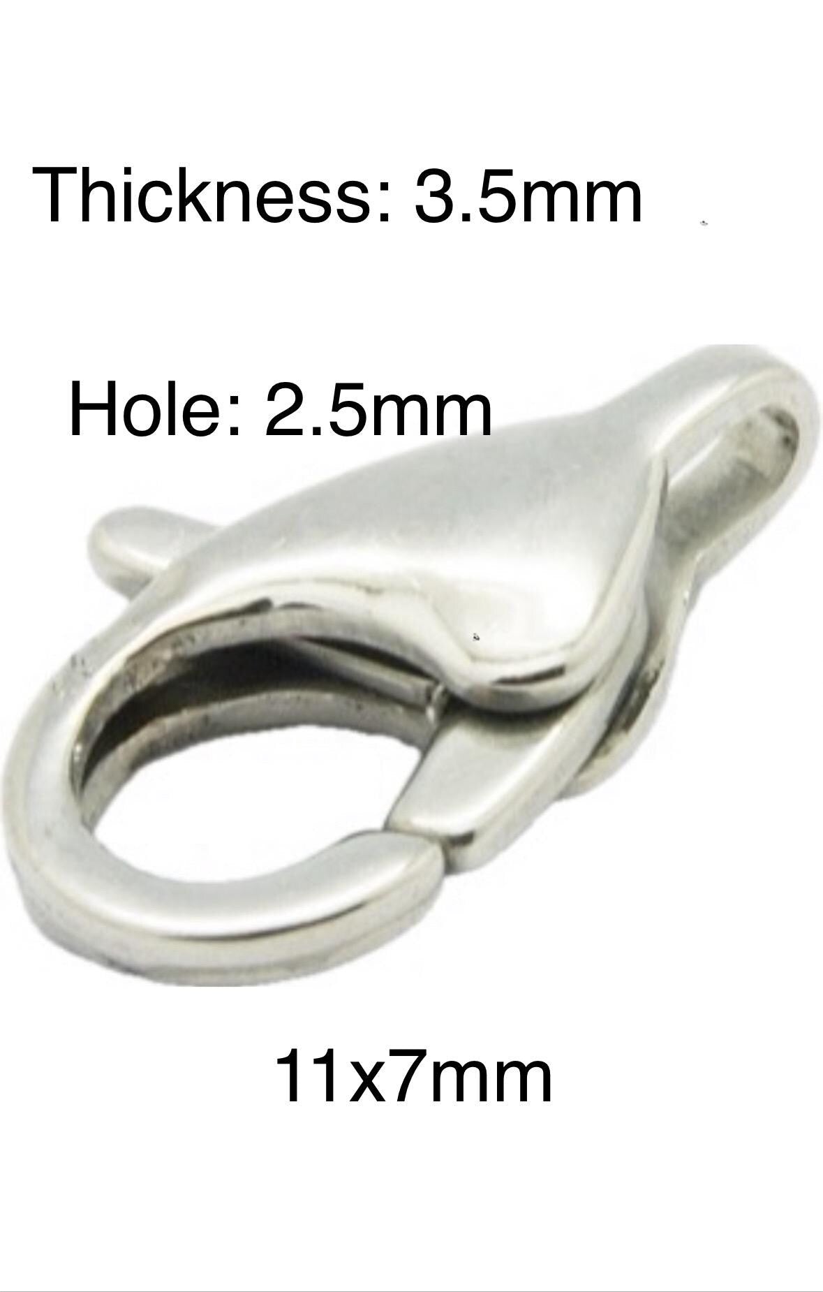 Small Stainless Steel Lobster Claw Clasps, Stainless Steel
