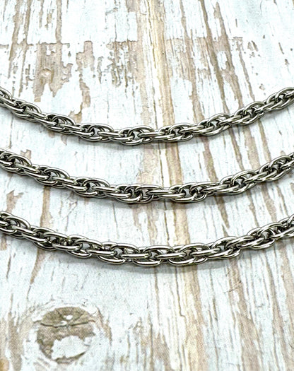 French Rope Chain, Antiqued Pewter Plated - P037-CH