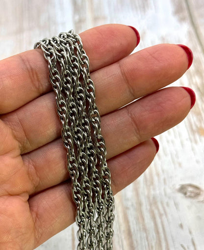 French Rope Chain, Antiqued Pewter Plated - P037-CH