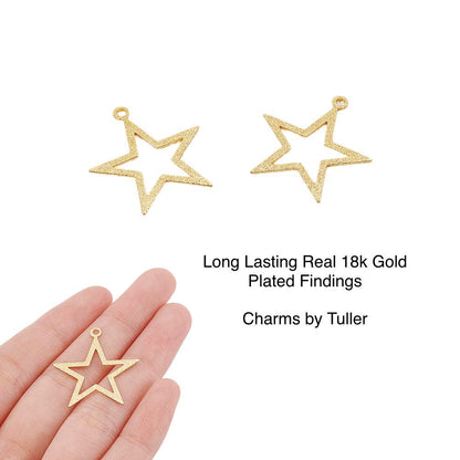 Glittering Star Pendant, Shiny 18k Gold Plated - SY010