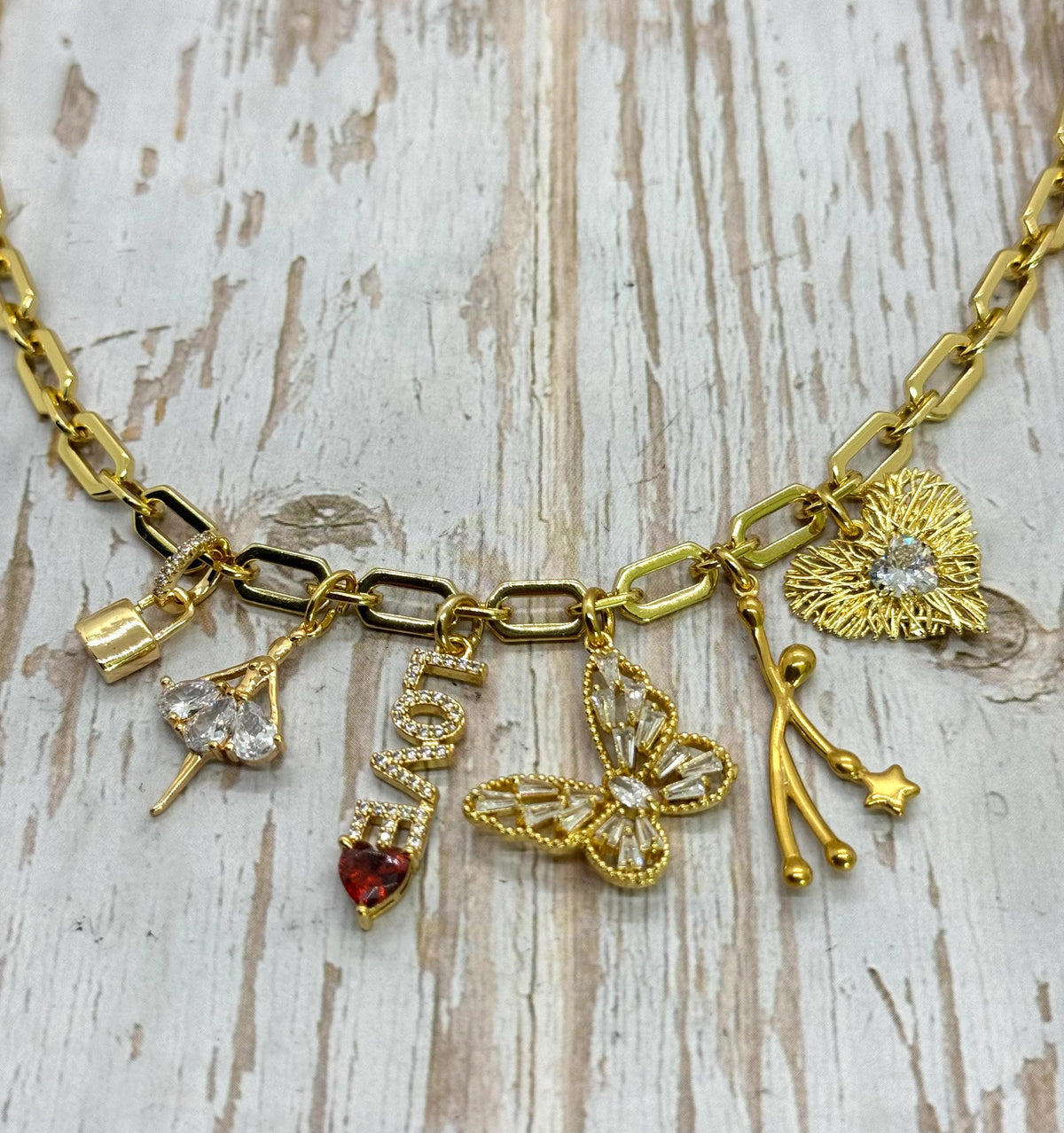 Long Link Cable Chain, Shiny 18k Gold Plated