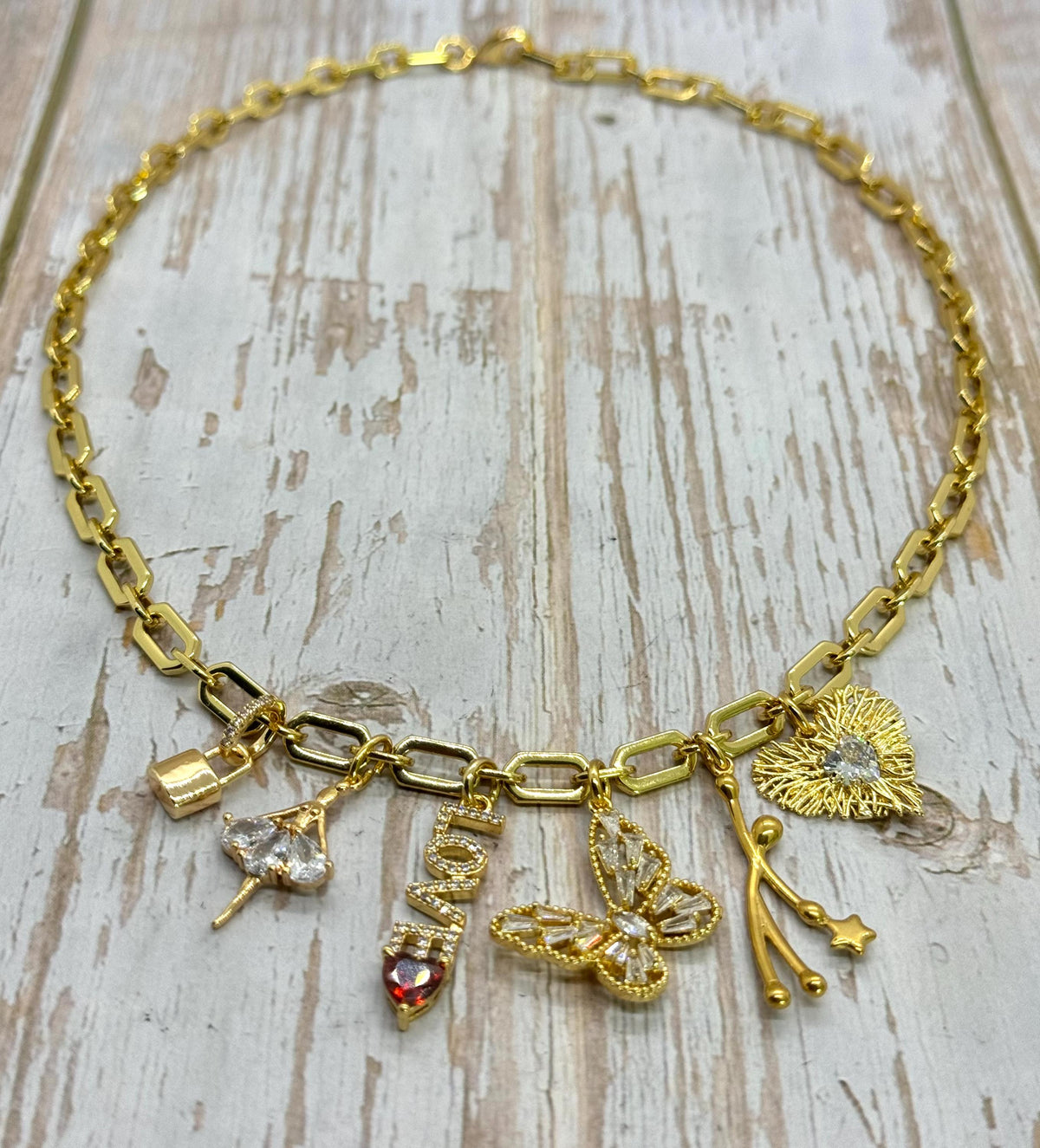 Long Link Cable Chain, Shiny 18k Gold Plated