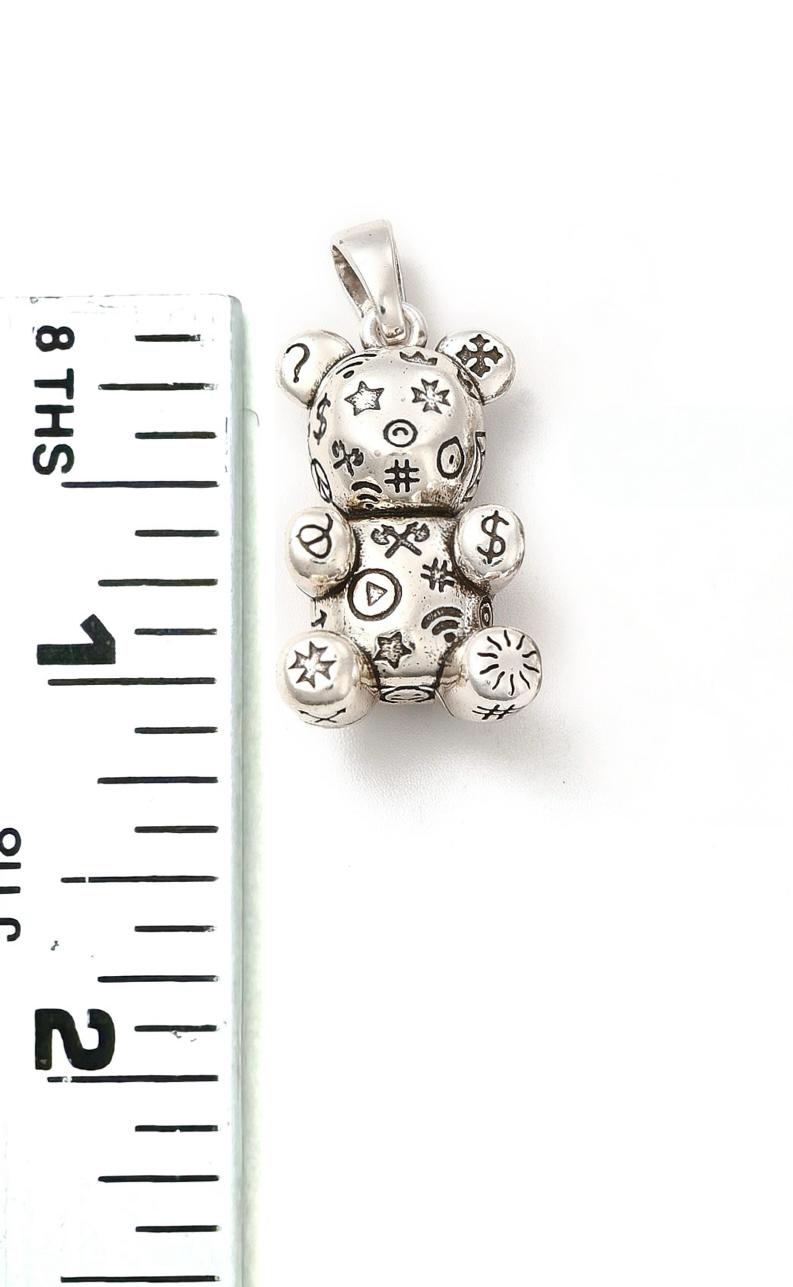 Patchwork Bear Charm in Gold or Silver, Shiny 18k Gold Plated- SY028/SY029