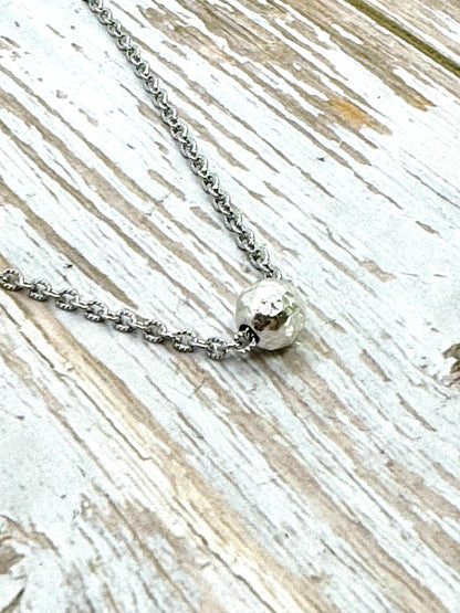 Dainty Textured Cable Chain, Stainless Steel