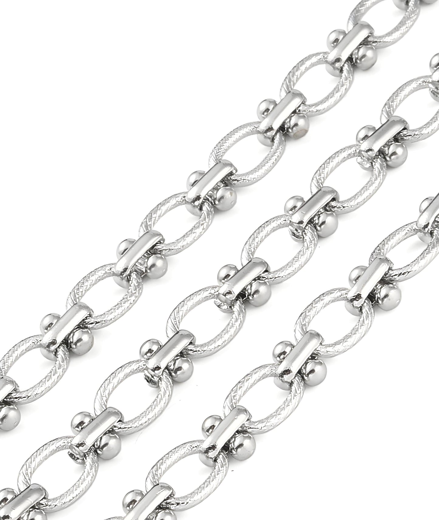 Textured Link Chain, Stainless Steel