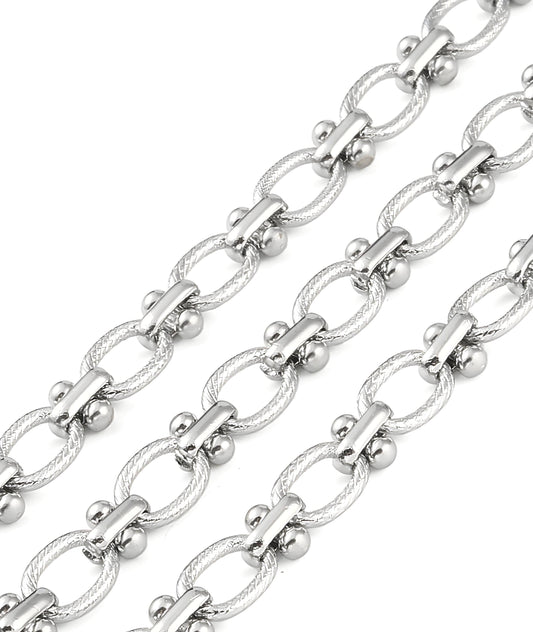 Textured Link Chain, Stainless Steel