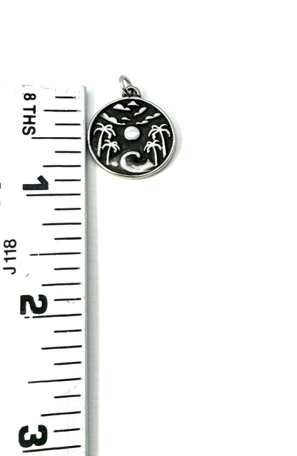 Beach Scenery Charm, Stainless Steel - SS048