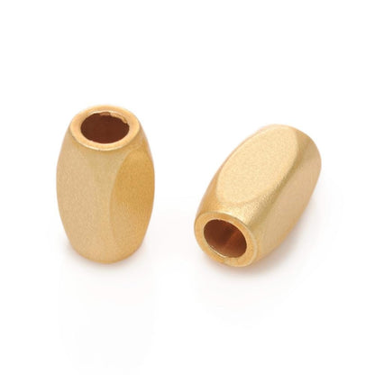 6x3mm Tube Beads (Set of 10), Satin 18k Gold Plated - ST615