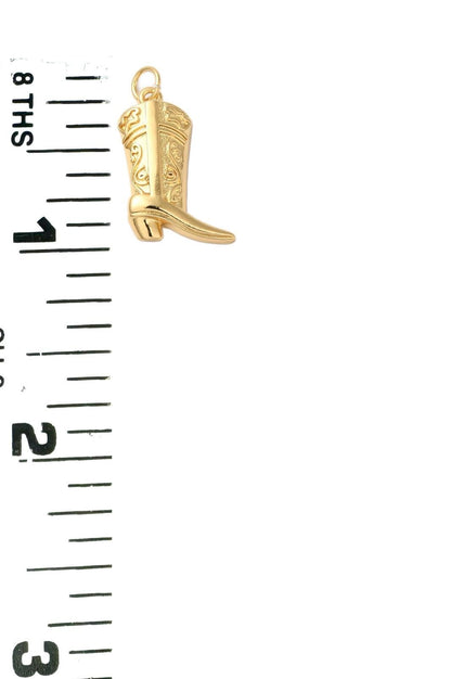 Cowboy Boot Charm, Shiny 18k Gold Plated - SY023