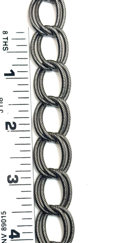 Chunky Double Link Chain, Antiqued Pewter Plated - P003-CH