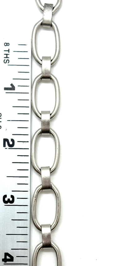 Chunky Oval Link-and-Connector Chain, Antiqued Pewter Plated - P005-CH