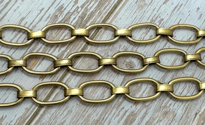 Chunky Thick Oval Link Chain, Antiqued 18k Gold Plated - G094-CH