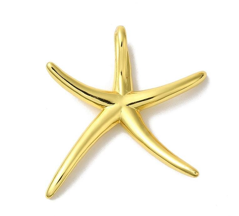 Starfish Charm, Shiny 18k Gold Plated -  SY012