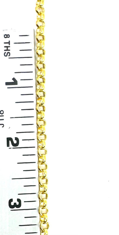 4.5mm Rolo Chain, 18k Gold Plated Belcher Chain