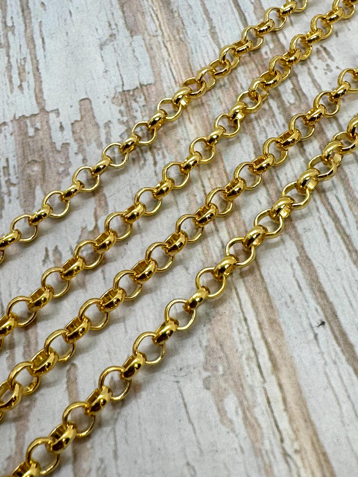 4.5mm Rolo Chain, 18k Gold Plated Belcher Chain