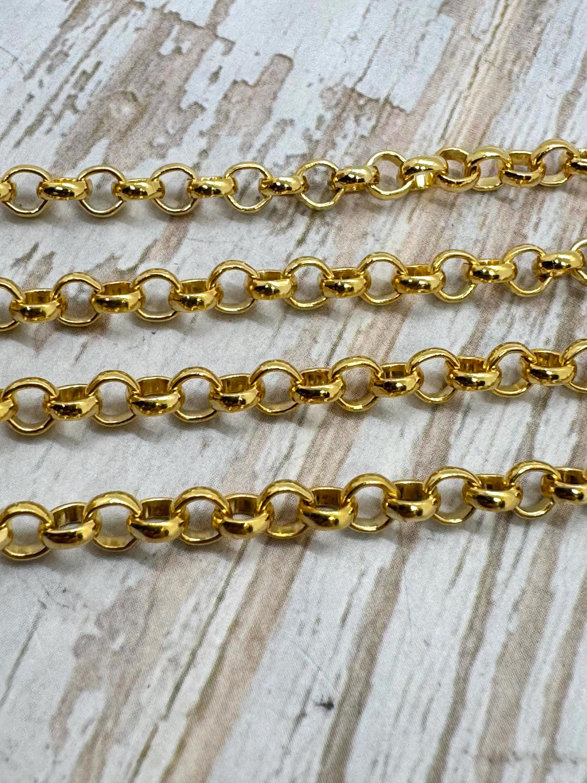 4.5mm Rolo Chain, 18k Gold Plated Belcher Chain