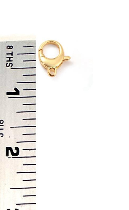 Large Round Lobster Clasp, Shiny 18k Gold Plated - SY086