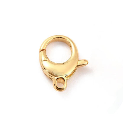 Large Round Lobster Clasp, Shiny 18k Gold Plated - SY086