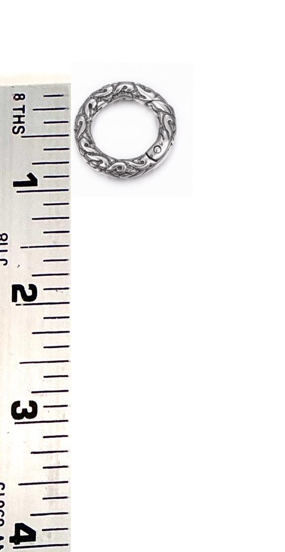 Multi-Use Textured Spring O Ring Clasp, Stainless Steel - SS061