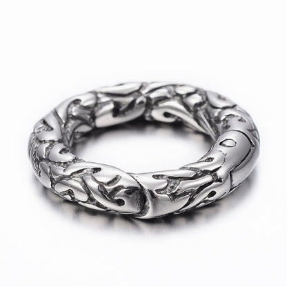 Multi-Use Textured Spring O Ring Clasp, Stainless Steel - SS061