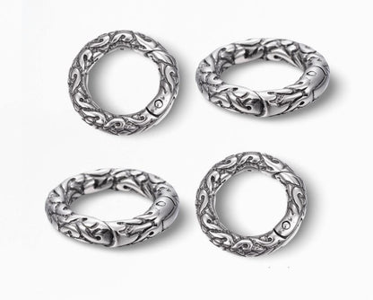 Multi-Use Textured Spring O Ring Clasp, Stainless Steel - SS061