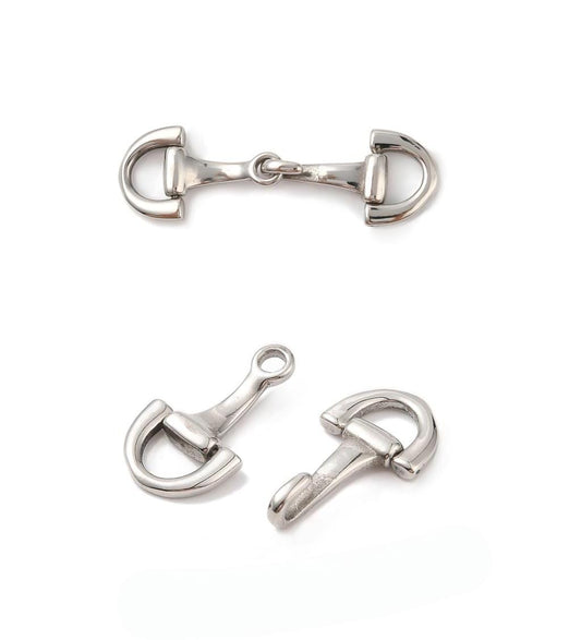 Horse Snaffle Bit Clasp, Stainless Steel - SS047