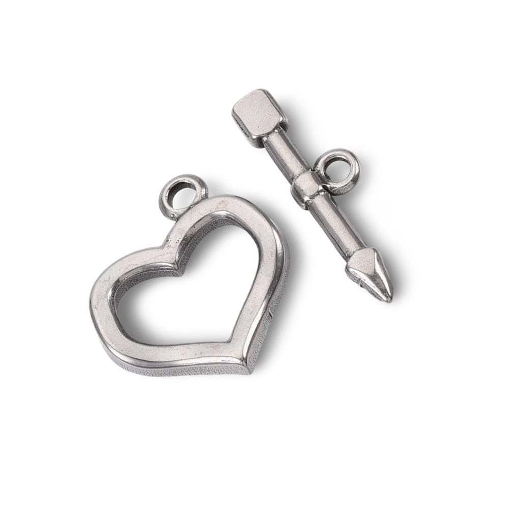 Small Cupid Heart Toggle, Stainless Steel - SS043