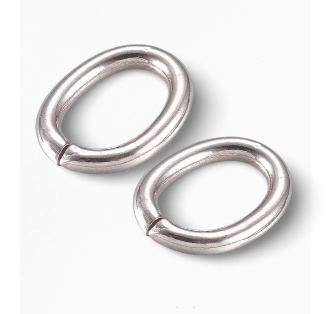 8x6mm Oval Jump Ring, Stainless Steel Findings - SS023-JR