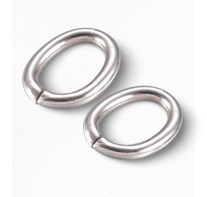 8x6mm Oval Jump Ring, Stainless Steel Findings - SS023-JR