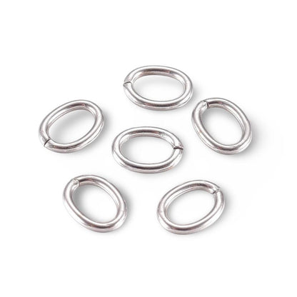 8x6mm Oval Jump Ring, Stainless Steel Findings - SS023-JR