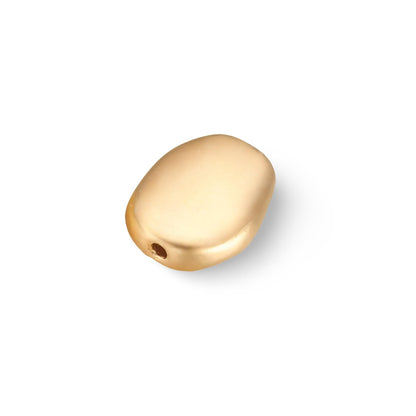 Perles rectangulaires de 11 mm (lot de 2), plaqué or 18 carats satiné - ST614