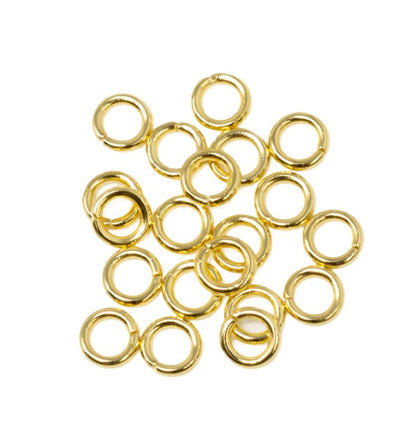 5mm 18 Gauge Jump Rings, Shiny 18k Gold Plated - G015-JR