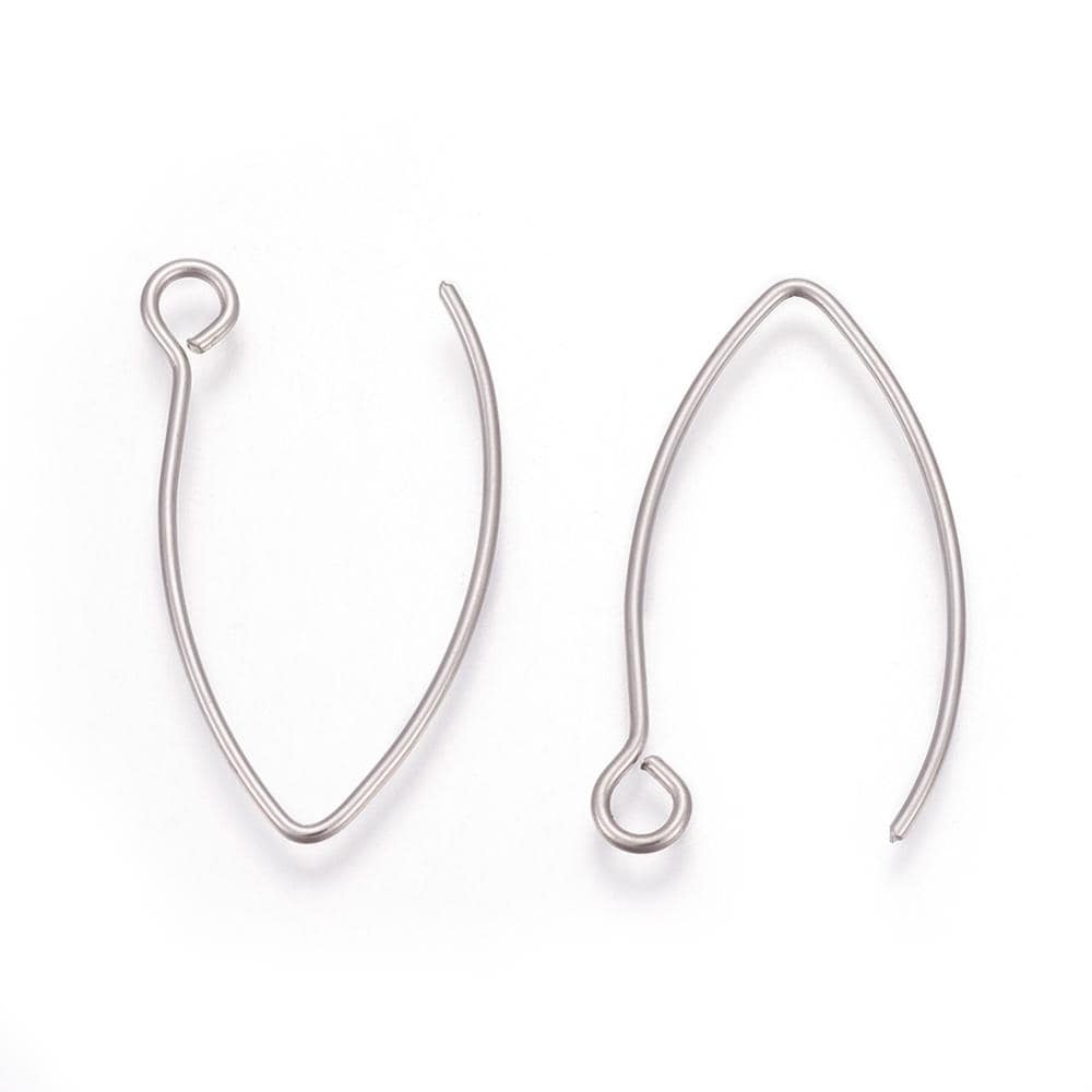 5 Pairs Earring Wires, Stainless Steel - SS023