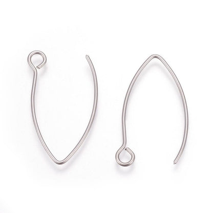 5 Pairs Earring Wires, Stainless Steel - SS023