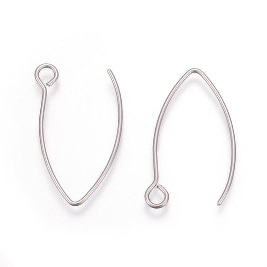 5 Pairs Earring Wires, Stainless Steel - SS023