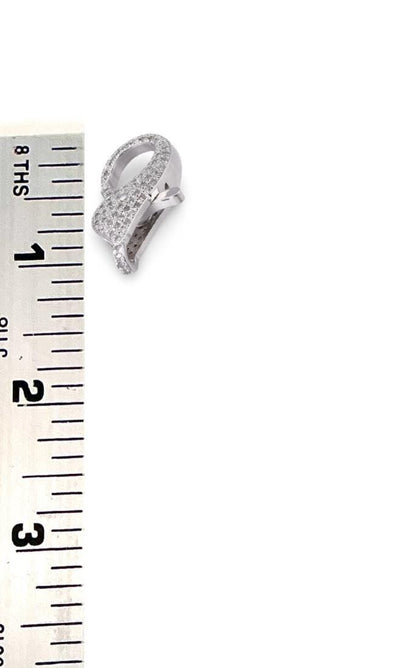 Micro Pave Cubic Zirconia Clasp, Platinum Plated - CZ612