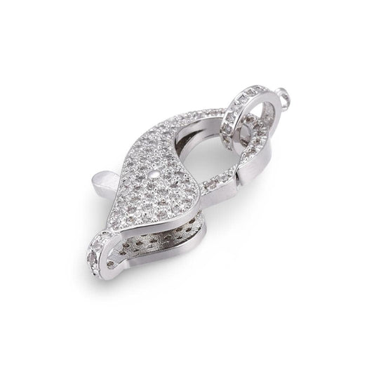 Micro Pave Cubic Zirconia Clasp, Platinum Plated - CZ612