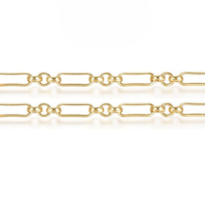 Large Irregular Link Chain, Shiny 18k Gold Plated