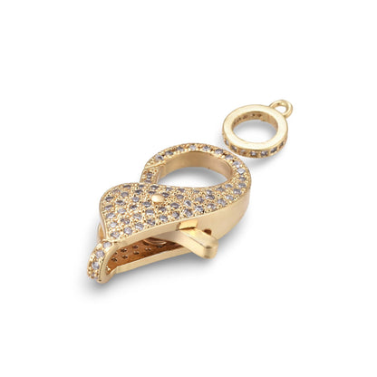 Sparkly Micro Pave Lobster Clasp, Shiny 18k Gold Plated - SY079