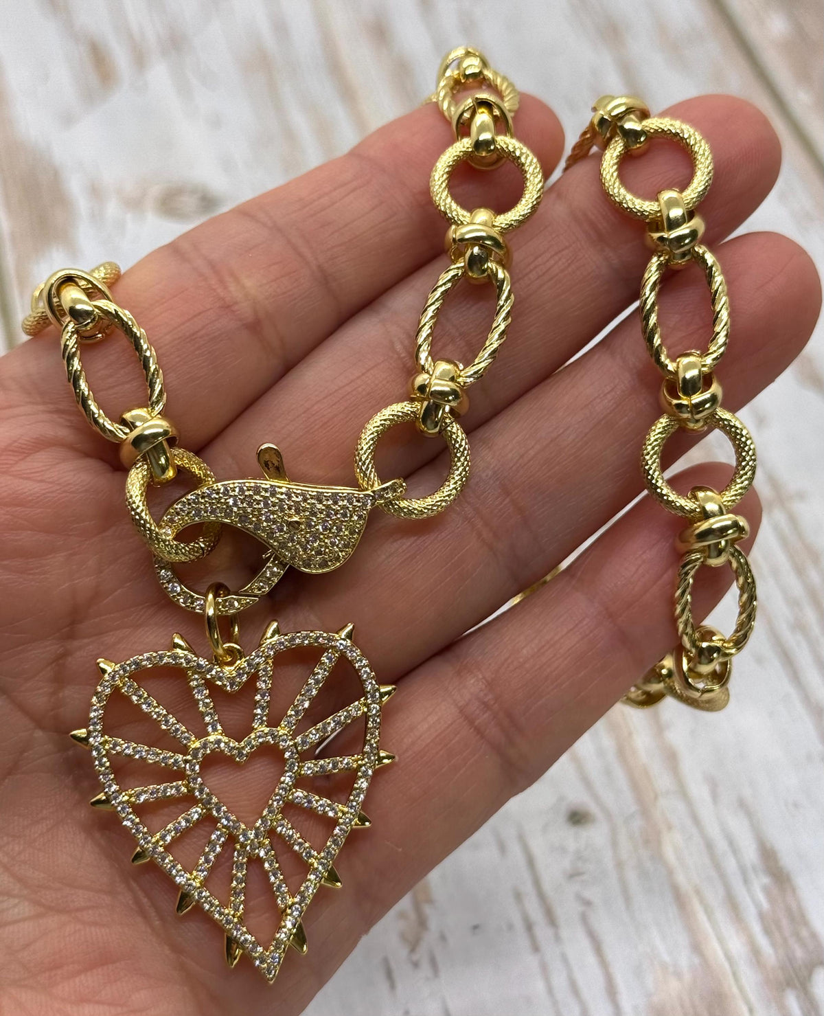 Sparkly Micro Pave Lobster Clasp, Shiny 18k Gold Plated - SY079