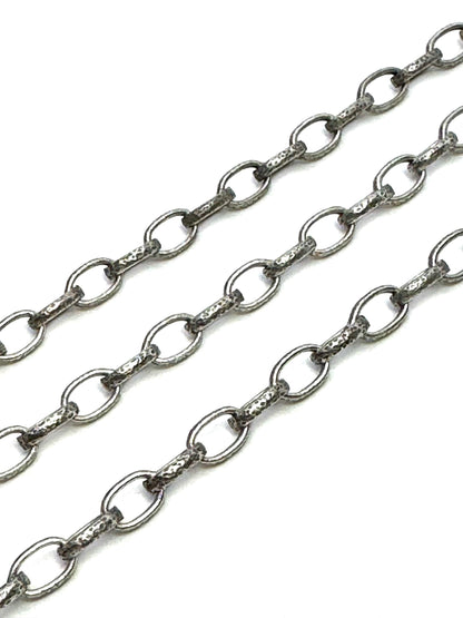 Hammered Rolo Chain, Antiqued Pewter Plated - P042-CH