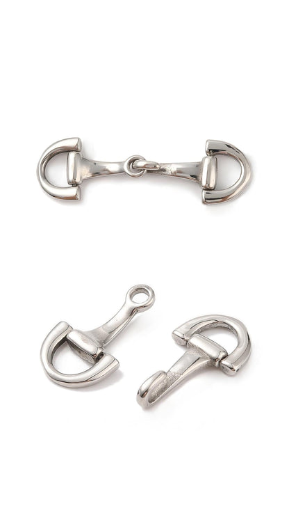 Horse Snaffle Bit Clasp, Stainless Steel - SS047