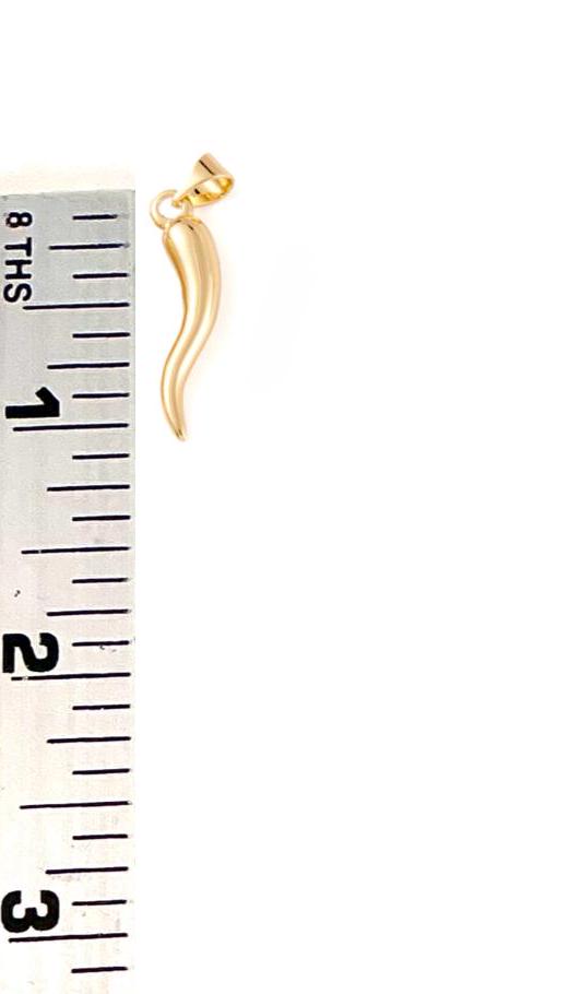 Italian Horn Pendant, Shiny 18k Gold Plated - SY018
