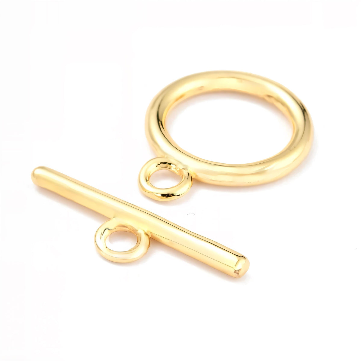 Large Round Toggle Clasp,  Shiny 18k Gold Plated - SY073