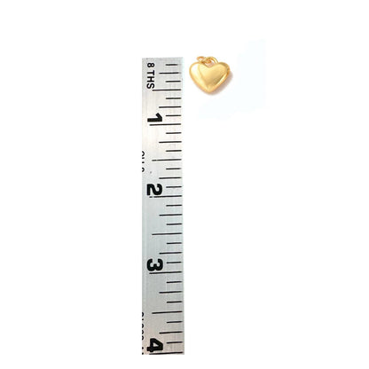 13mm Dainty Puffed Heart Charm, Shiny 18k Gold Plated - SY061