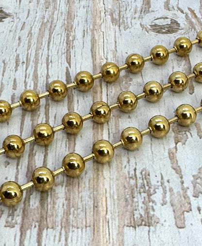6mm Ball Chain, Antiqued Gold Ion Plated