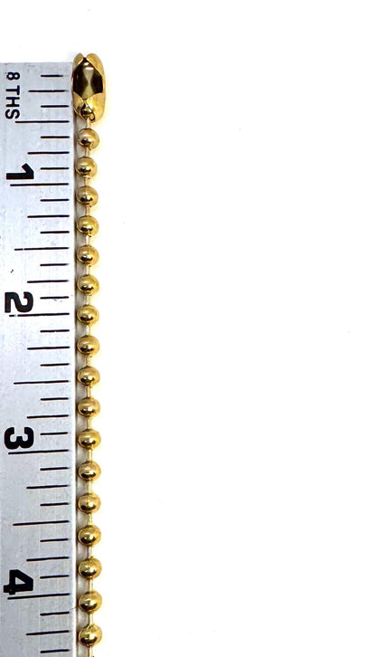 4mm Ball Chain, PVD Gold Plated