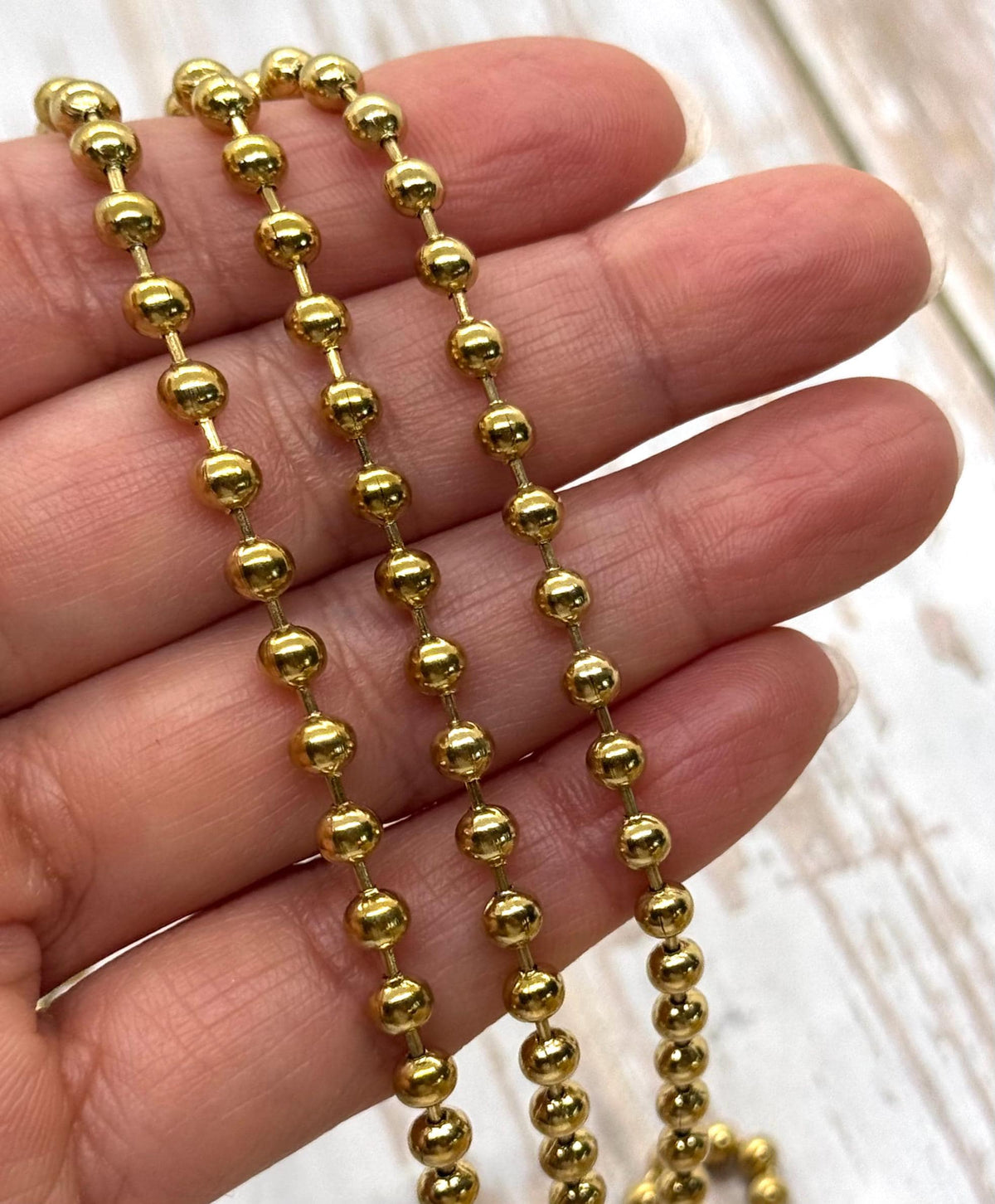 4mm Ball Chain, PVD Gold Plated